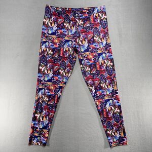 Disney Hunchback Of Notre Dame Leggings Stain glass‎ Vibrant Stretch Size 32x29